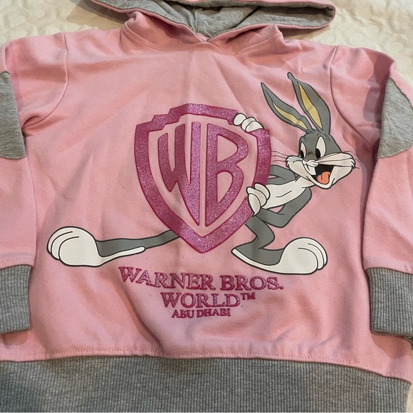 Warner Bros. World Abu Dubai Kids Girl’s Pink Hoodie with Bugs Bunny 2T 3T - Picture 2 of 7